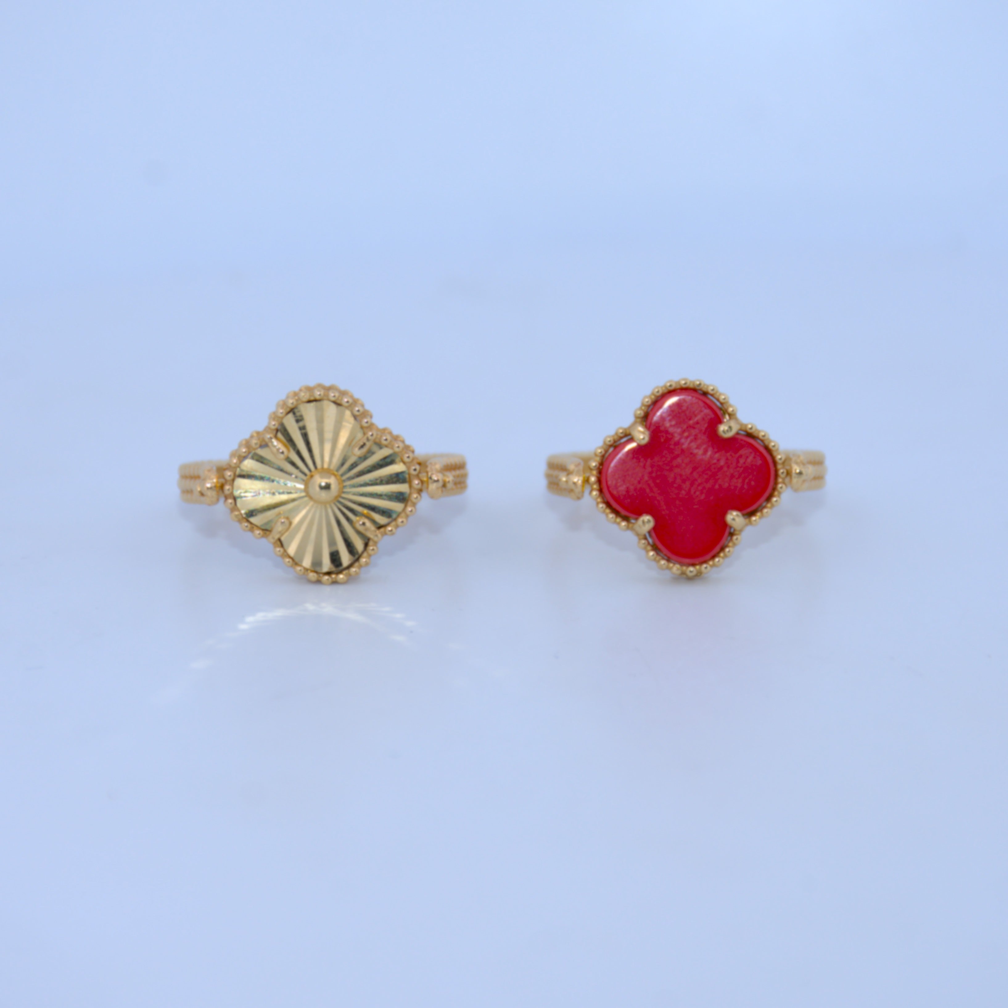 14K Gold | Yellow Gold Reversible Clover Ring