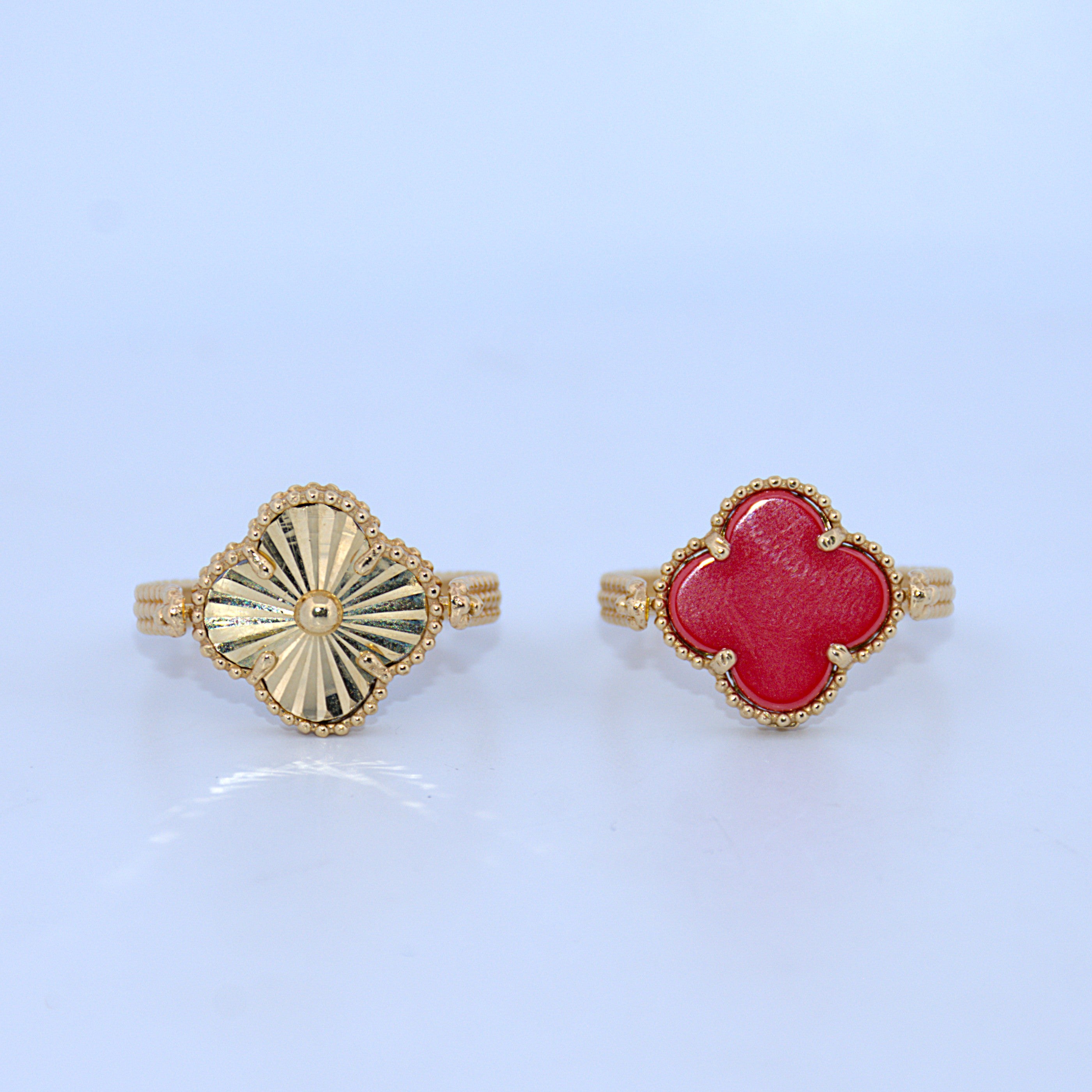 14K Gold | YG Reversable Clover Rings