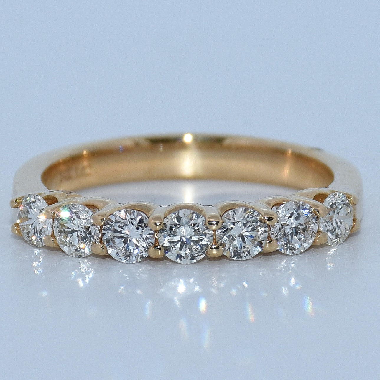 14K Gold | Yellow Round 1.02cttw Natural Diamond Wedding Band