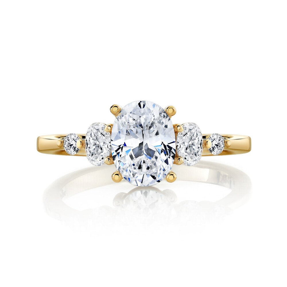 14K Gold | YG Classic Semi-Mount Oval Diamond Engagement Ring (Check Description)