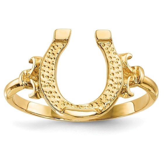 14K Gold | Polished Horseshoe Ring