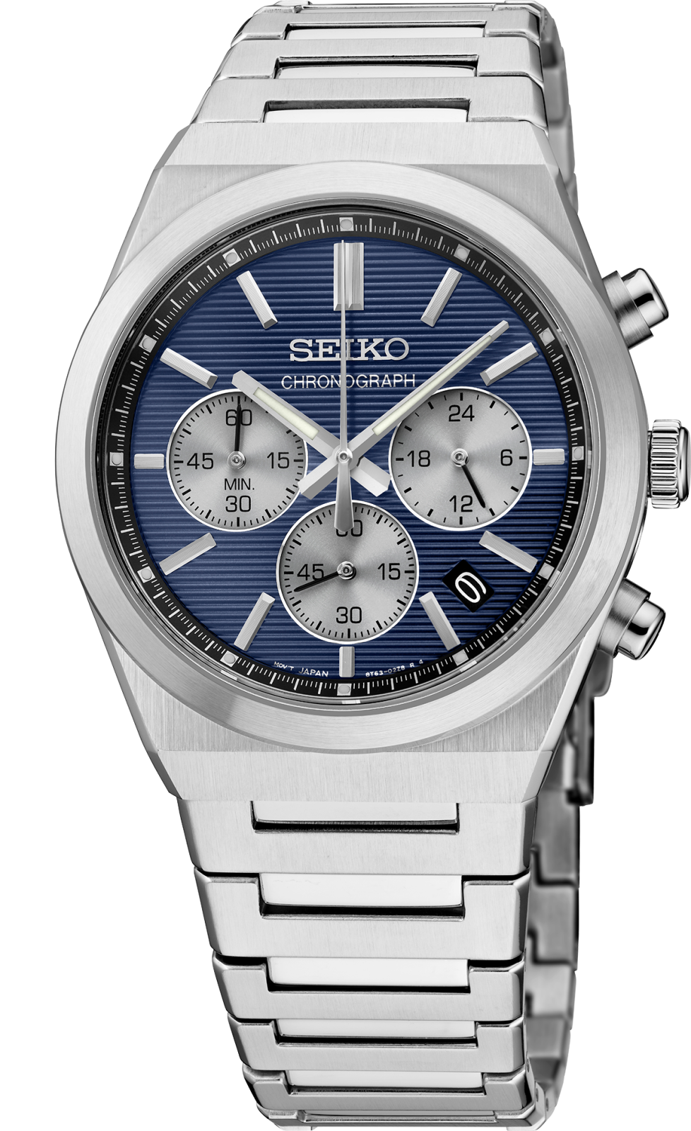 Seiko Essentials SSB453 SS Quartz Chronograph Blue Dial