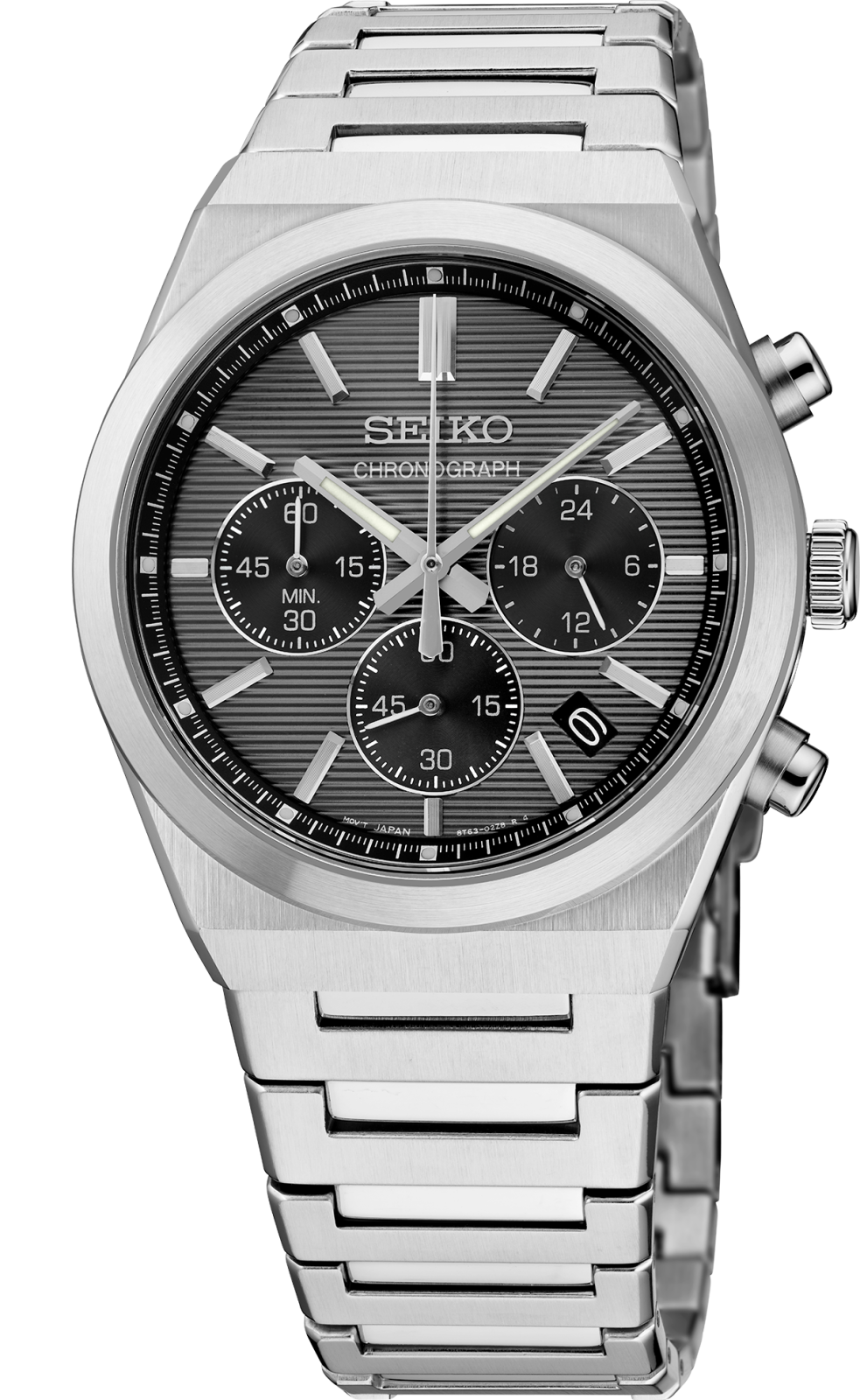 Seiko Essentials SSB455 SS Quartz Chronograph Gray Dial