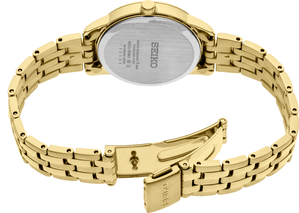 Seiko Essentials SUR444 SS GP Quartz Champagne Dial Watch