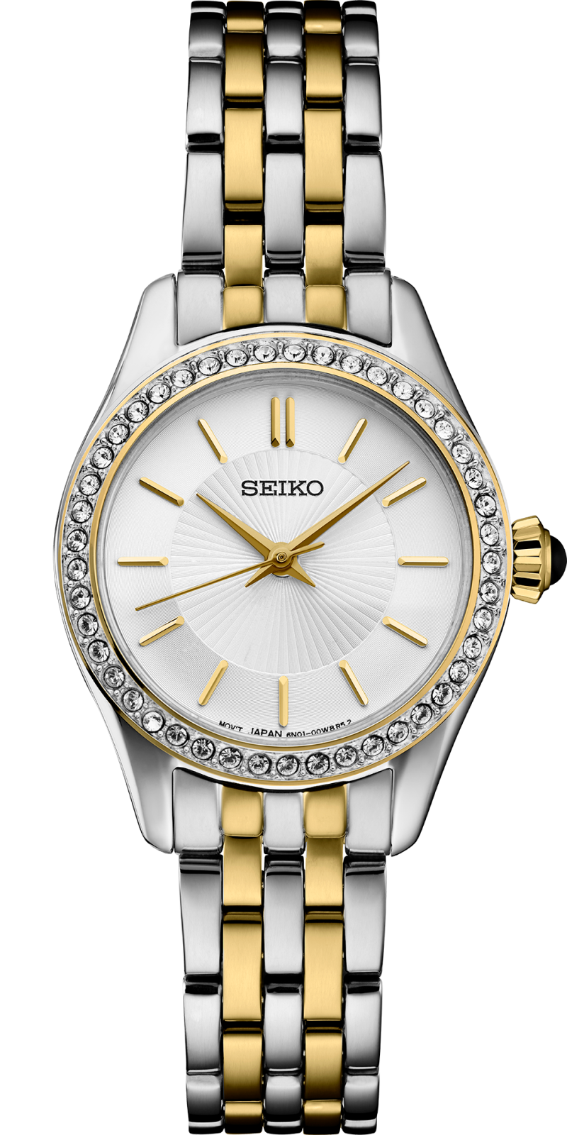 Seiko Essentials Ladies Crystals SS TT Quartz White Dial SUR540