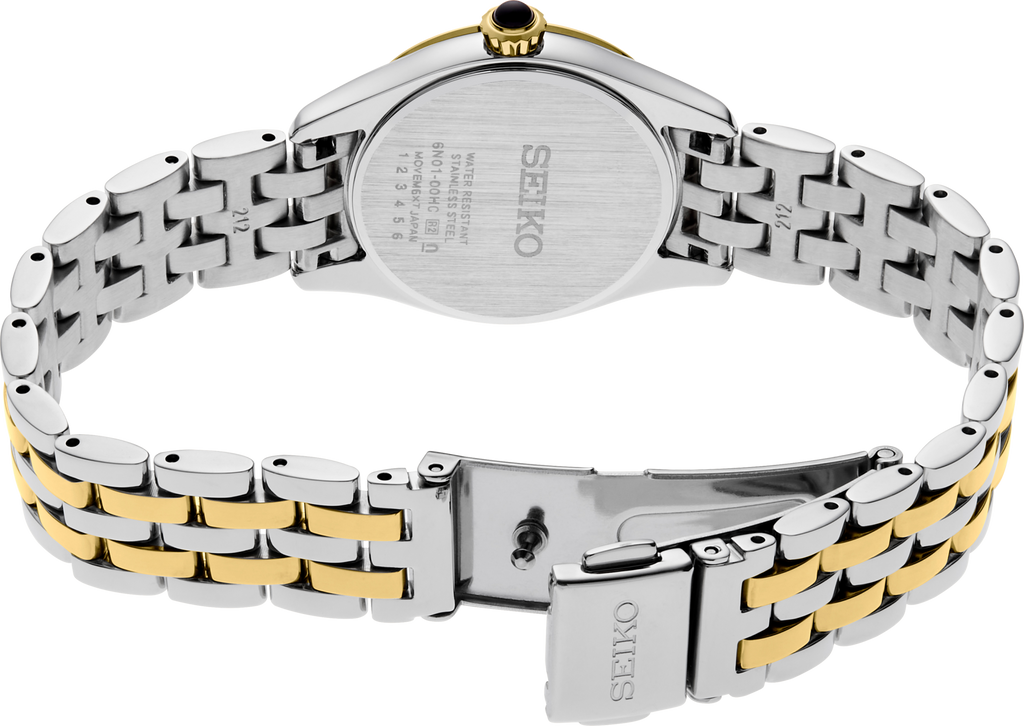 Seiko Essentials Ladies Crystals SS TT Quartz White Dial SUR540