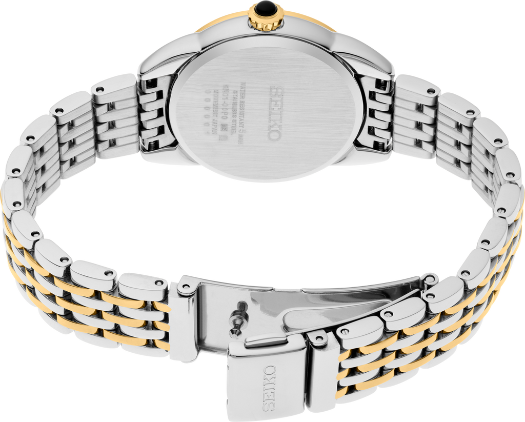 Seiko Essentials SS TT Quartz Ivory Dial Watch SUR562