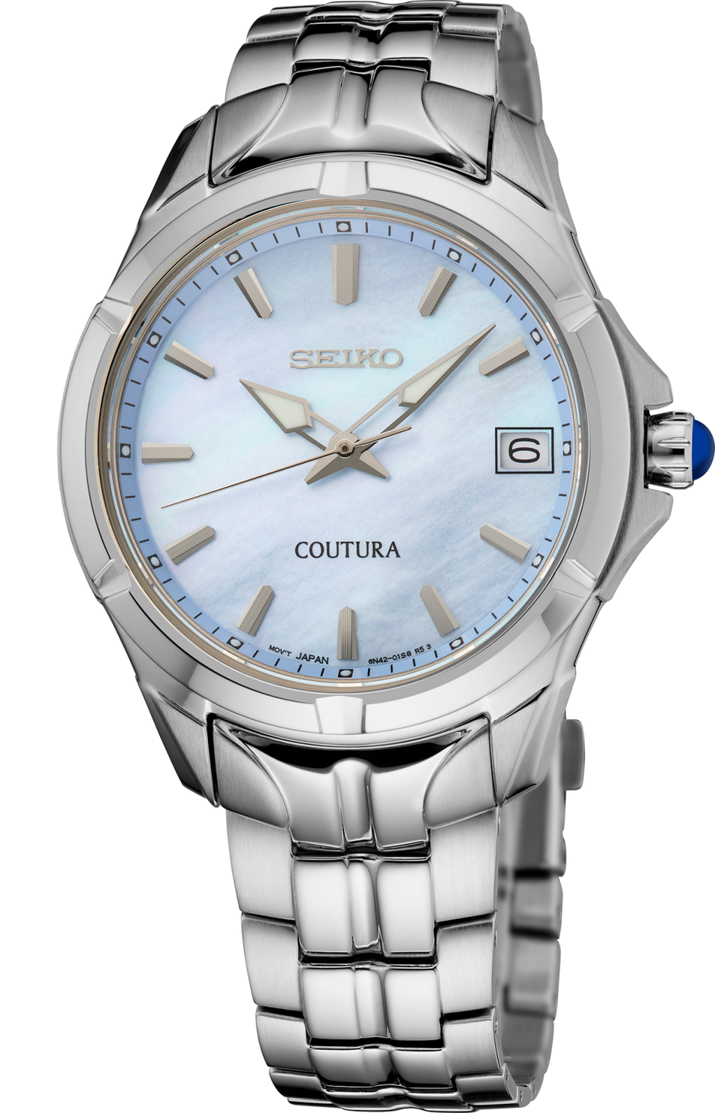 Seiko Coutura SS Quartz Light Blue MOP Dial SUR583