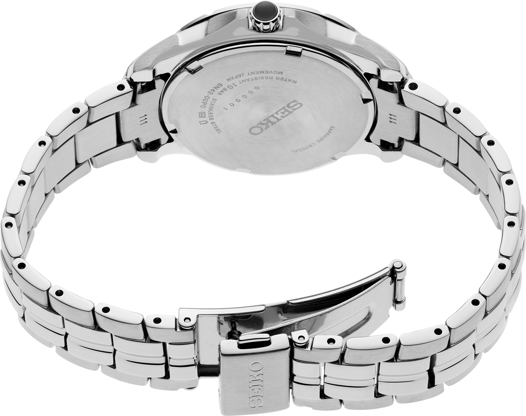 Seiko Coutura SS Quartz Pink MOP Dial Watch SUR585