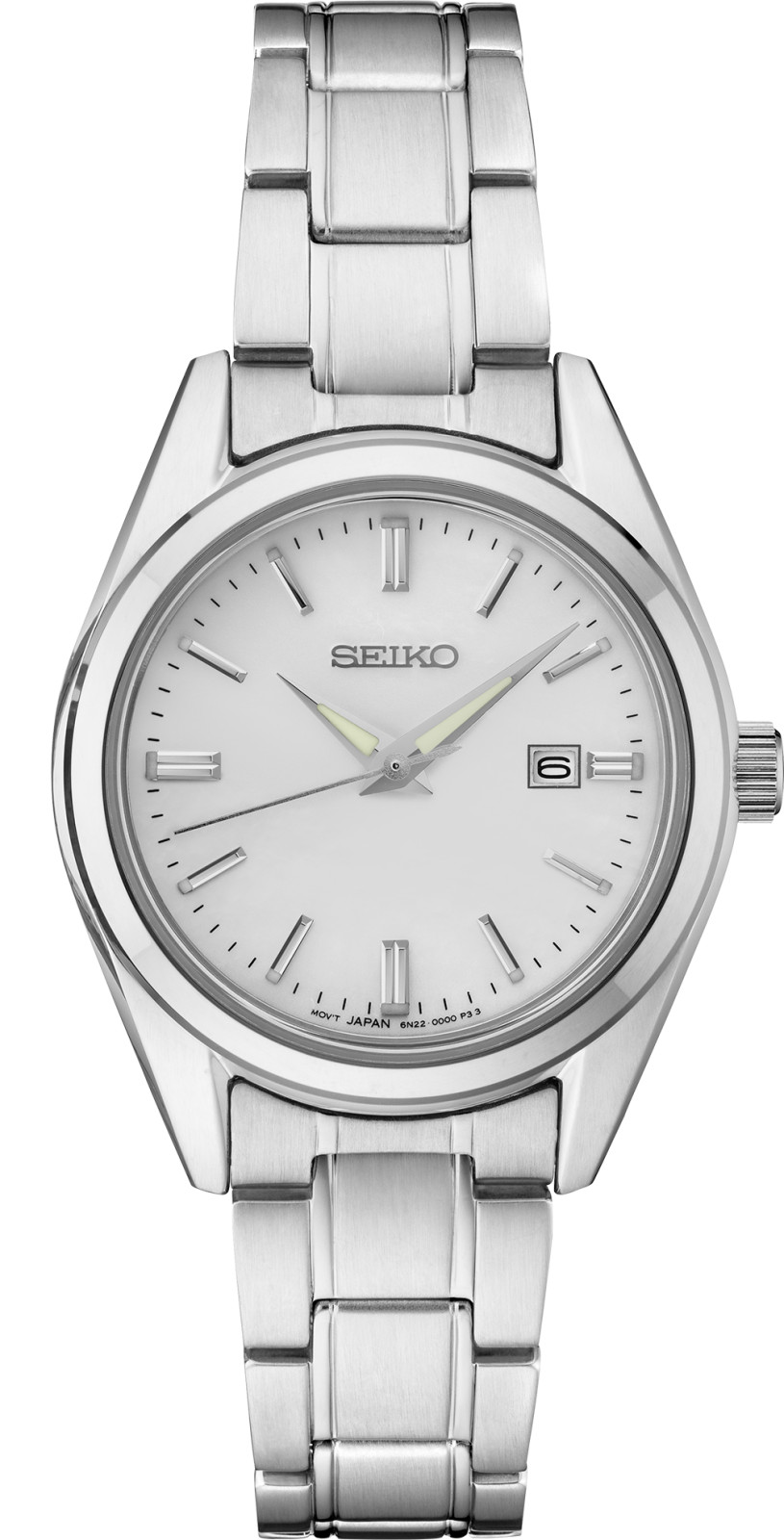 Seiko Essentials SS Quartz Silver Dial Watch SUR633