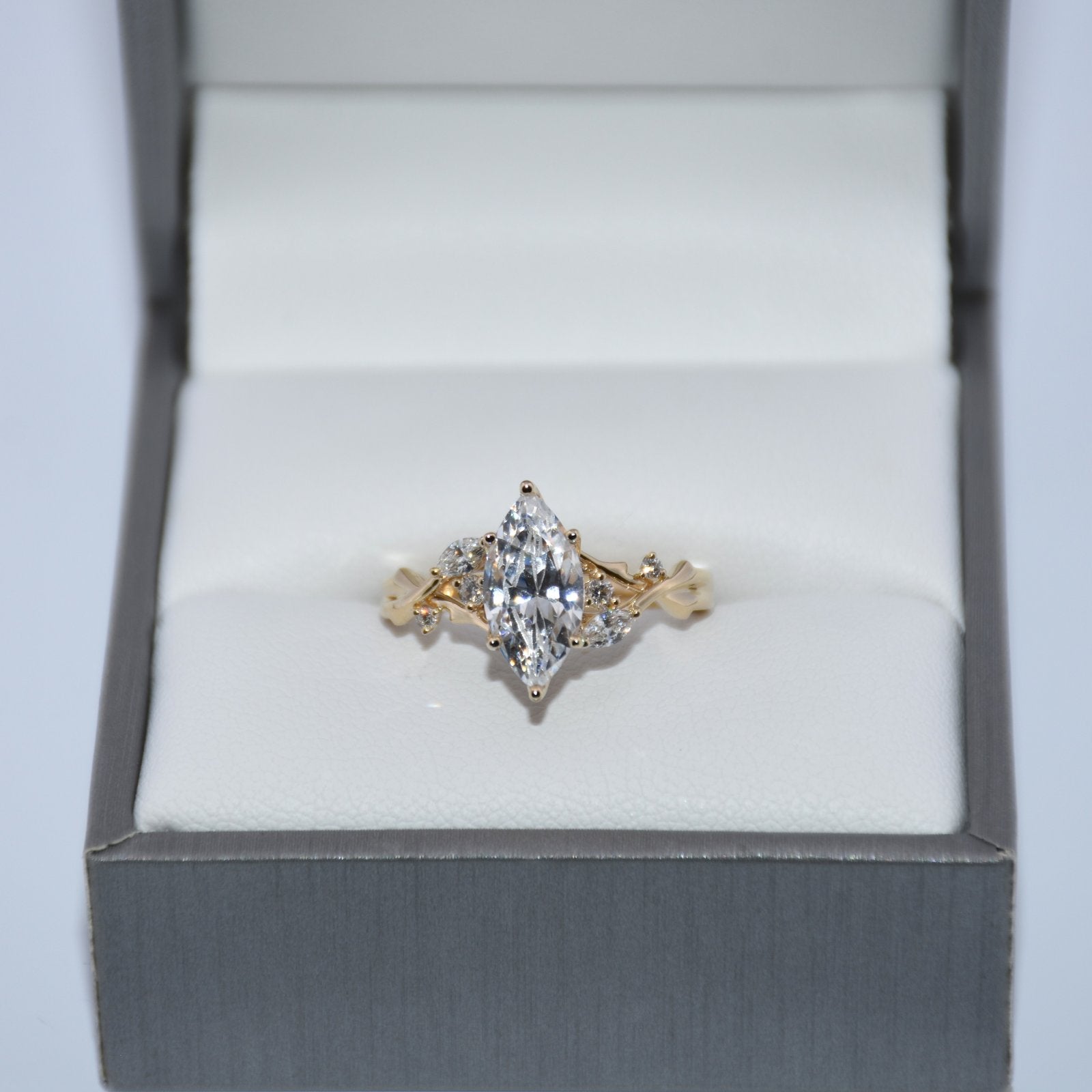 14K Gold | YG Lyria Bridal Marquise Diamond Semi-Mount Engagement Ring (Check Description)