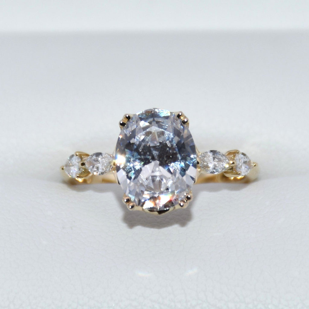 14K Gold | YG Hera Bridal Semi-Mount Oval Diamond Engagement Ring (Check Description)