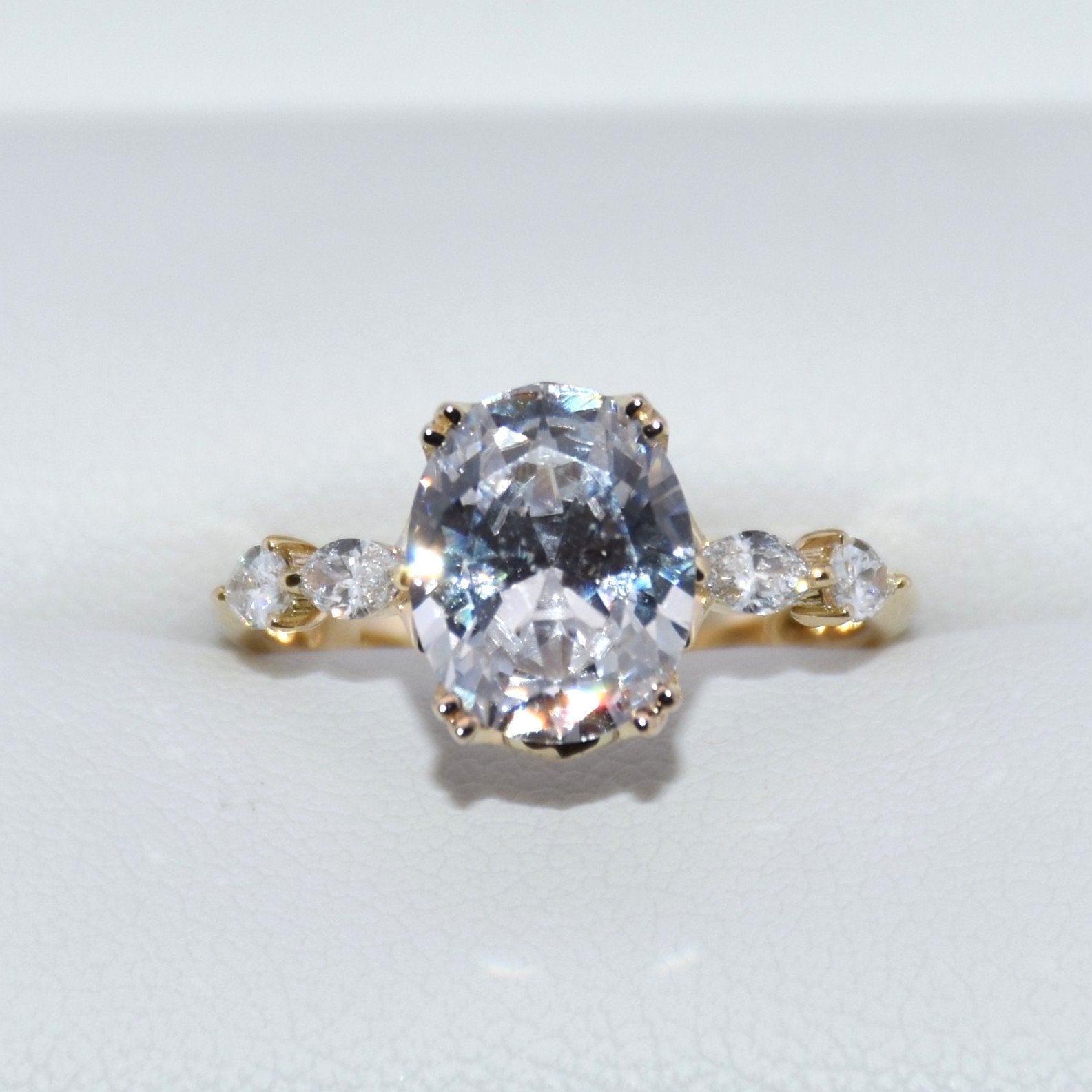 14K Gold | YG Hera Bridal Semi-Mount Oval Diamond Engagement Ring (Check Description)